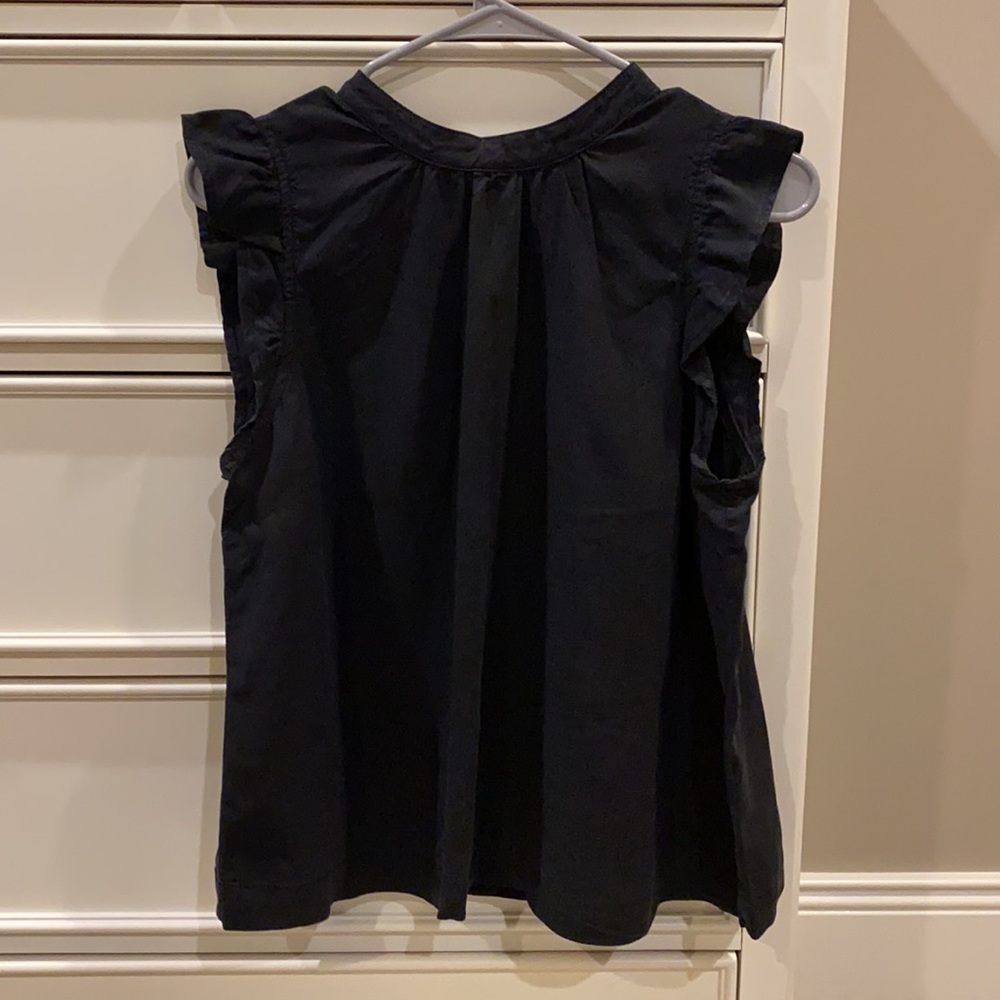Cloth & Stone black Ruffled Mock Neck Blouse